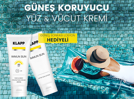 KAMPANYA: KLAPP COSMETICS GÜNEŞ ÜRÜNLERİNDE YÜZ VE VÜCUT KORUMA KREMİ ALANA VÜCUT LOSYONU HEDİYE!